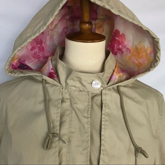 NANETTE LEPORE KHAKI  HOODED UTILITY SPRING JACKET  EXCELLENT CONDITION - Picture 6 of 15